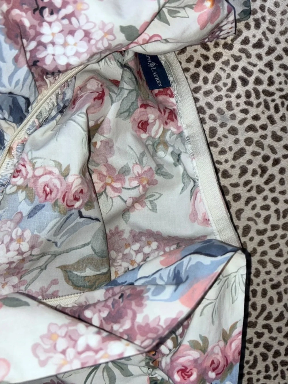 Ralph Lauren Allison floral pillow sham French country rose lavender ruffle case